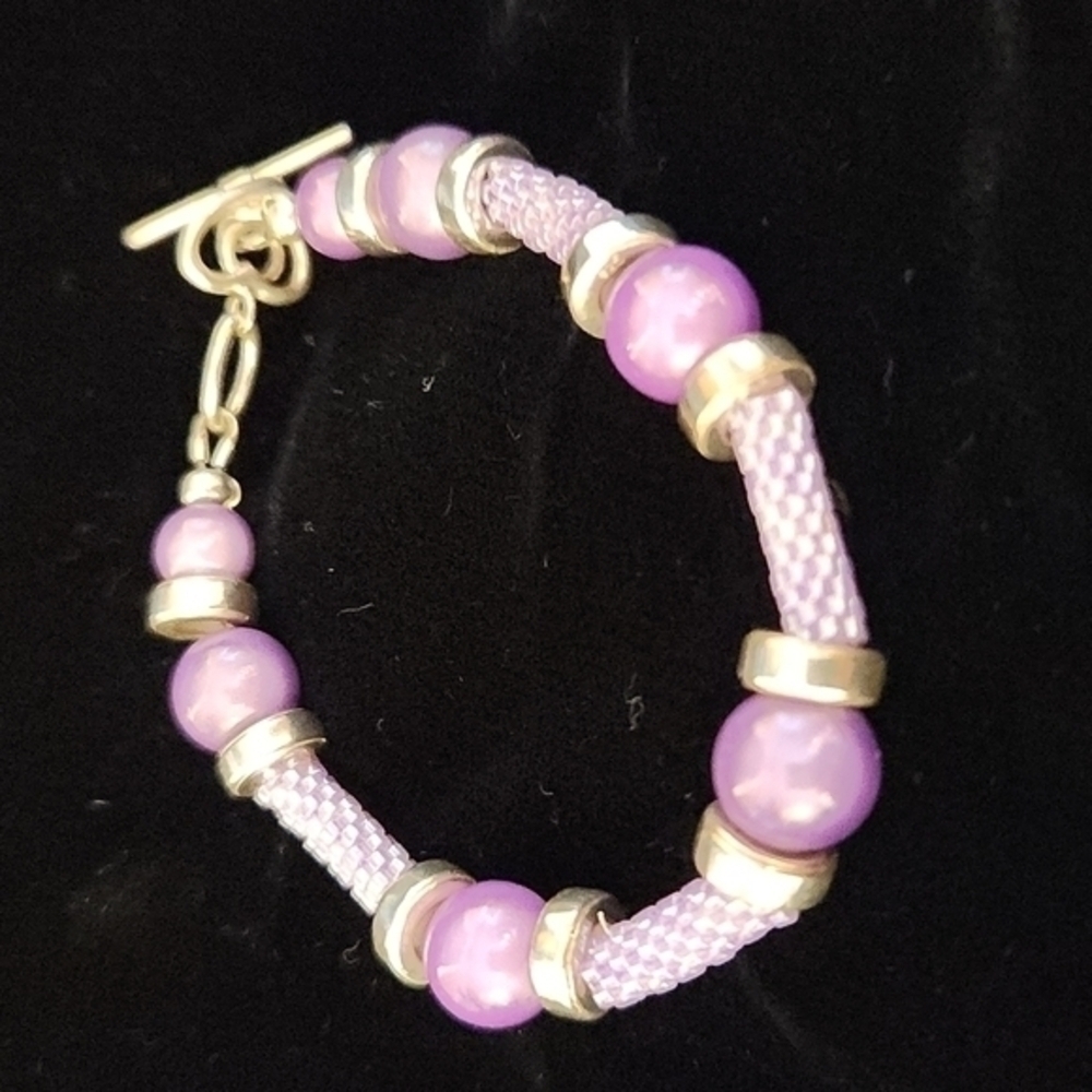 33. Lavender and silver bracelet